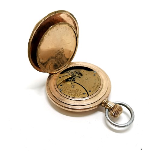 491 - Antique Waltham gold plated hunter pocket watch (4.5cm diameter) t/w 4 ladies watches - all for spar... 