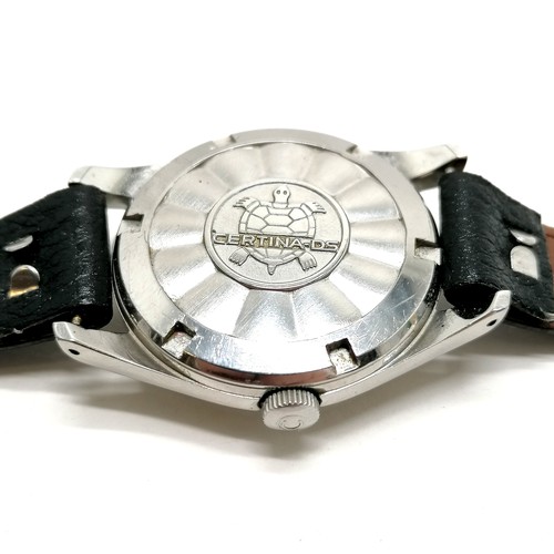 515 - Certina-DS automatic turtle back gents stainless steel wristwatch (34mm case) - stains to dial & run... 