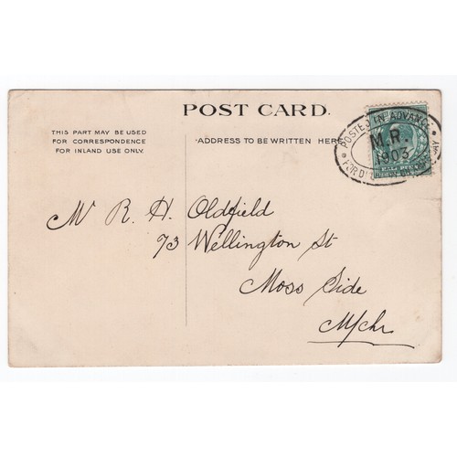 524 - 1903 postcard with RARE Manchester Posted in advance : For delivery on Xmas Day postmark - the postc... 