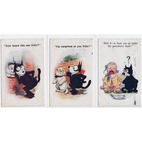 525 - 3 x 1924 used postcards of Felix the cat ~ he was created in 1919 by Patrick 'Pat' Peter Sullivan (1... 