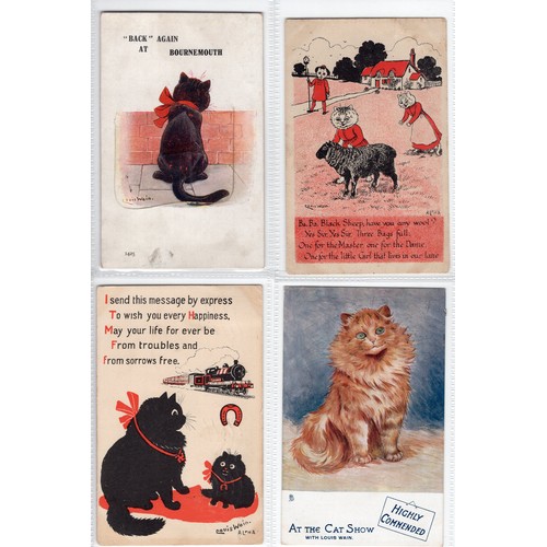 527 - 4 x Louis Wain (1860-1939) cat postcards
i) 1913 At the cat show : Highly commended Tuck #9540 ii) B... 