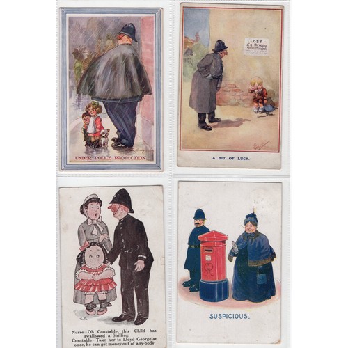 533 - Collection of 26 x Police related postcards inc comic, real photos, Wallasey life saving team, Chesh... 