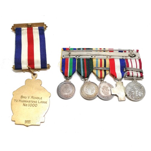 585 - Miniature lot of 5 medals t/w RAOB QEII jubilee medal (missing pin)