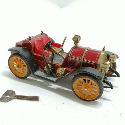 586 - Schuco tin plate model of a Mercer Typ 35J 1913 #1225 car (with key) - 17cm long & missing spare whe... 