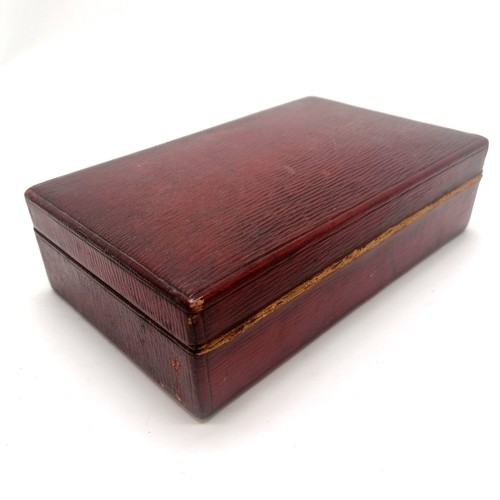 606 - Antique mans red leather jewellery box by J C Vickery, Regent Street, London - 19cm x  12cm x 5.5cm ... 