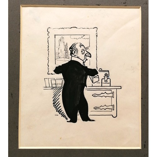 660 - 5 x original mounted ink drawings by Alan D'Egville (1891-1951) - 30.5cm x 24cm