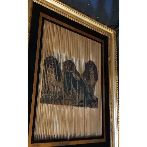 714 - Early 19th Century Tricenium / 'Turning Picture ' / Autostereogram framed : A Verre églomisé mounted... 