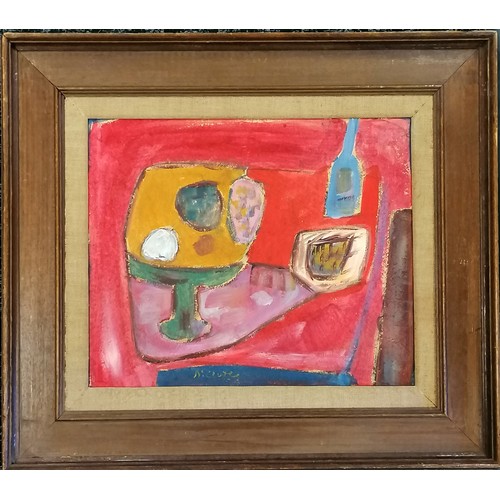 746 - Framed Oil on board, Still life Composition. Bears Signature 'N Clure' lower, Frame 39 x 44.5 cm.