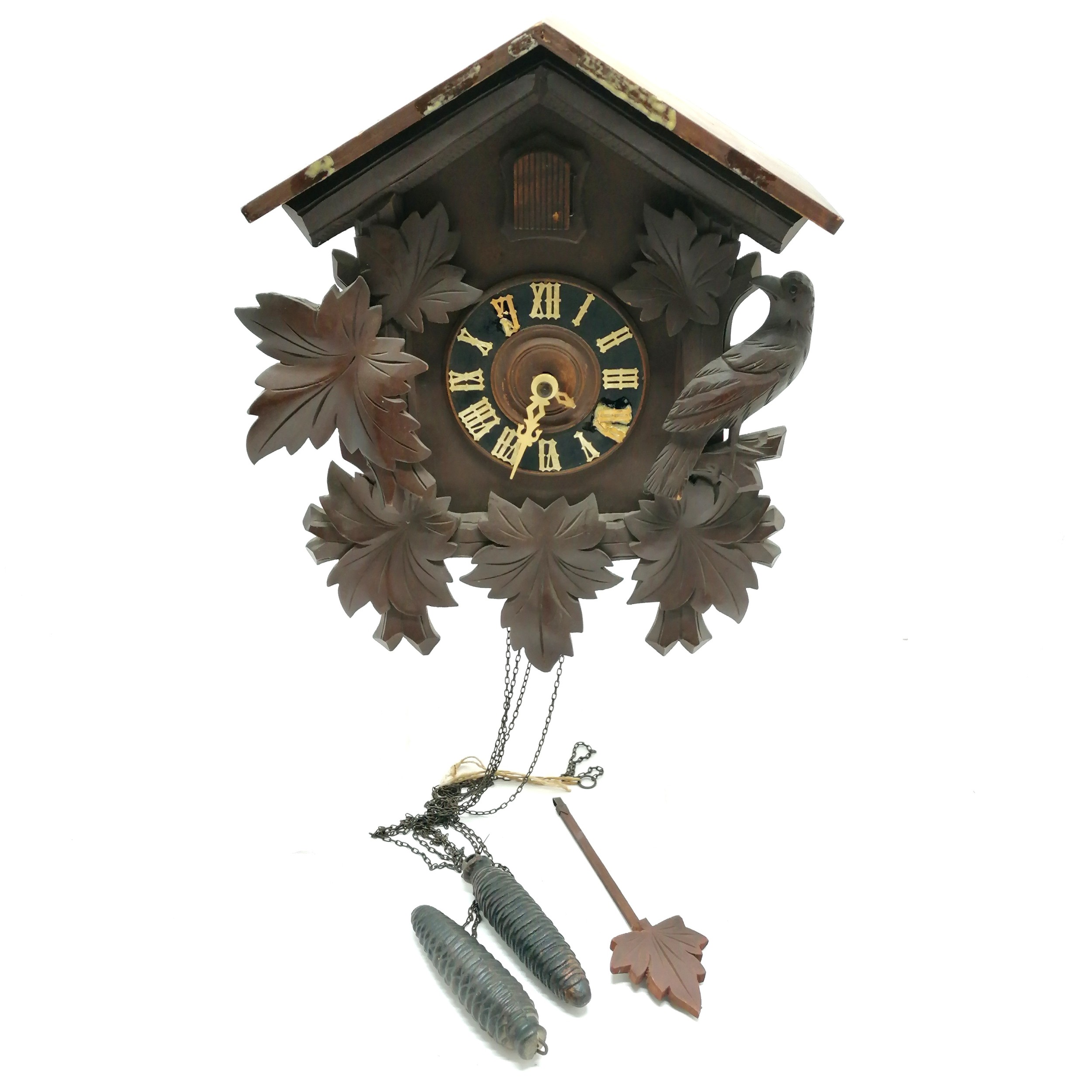 Large scale Black Forest wall mounted CUCKOO CLOCK with an 8day