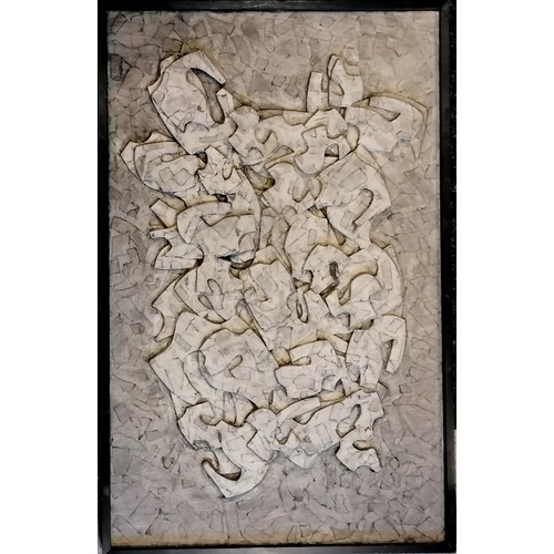 717 - Brian Edward Dix (1939-2020), framed Relief Mixed Media, 'Torso' , Signed dated and titled verso and... 