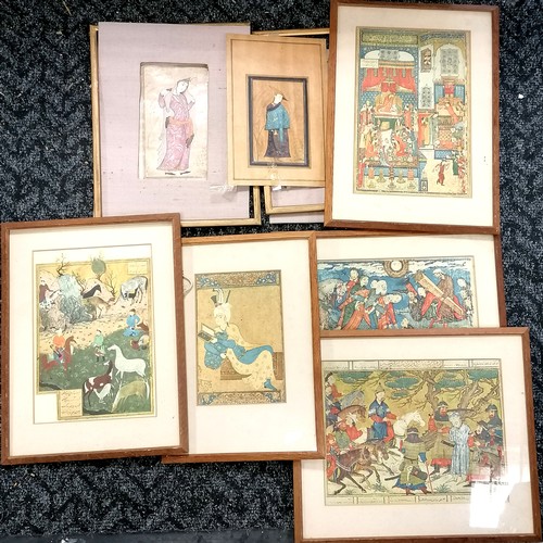 25 - 2 x Original hand painted studies of ladies in native period costume - frame 35cm x 27cm (both lack ... 