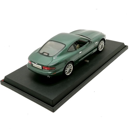 33 - Maisto Aston Martin DB7 Vantage model on a show plinth - base 33.5cm x 17.5cm