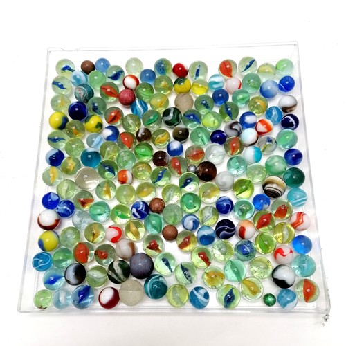 48 - Antique military marbles game (29cm diameter with slight losses) t/w qty of marbles (some antique)