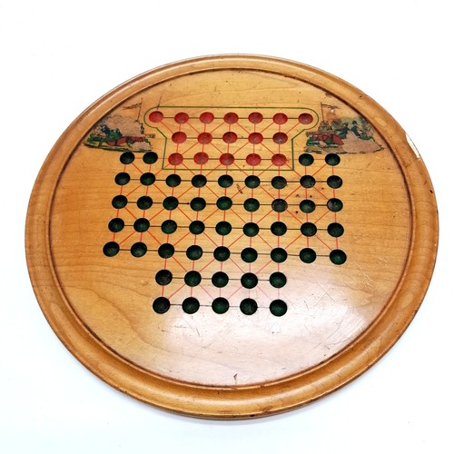 48 - Antique military marbles game (29cm diameter with slight losses) t/w qty of marbles (some antique)