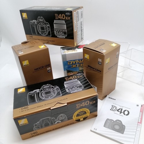 54 - 2 x Nikon D40 cameras with lenses (DX SWM VR ED IF Aspherical Φ72 & Φ77), Minolta Dynax 303si with l... 