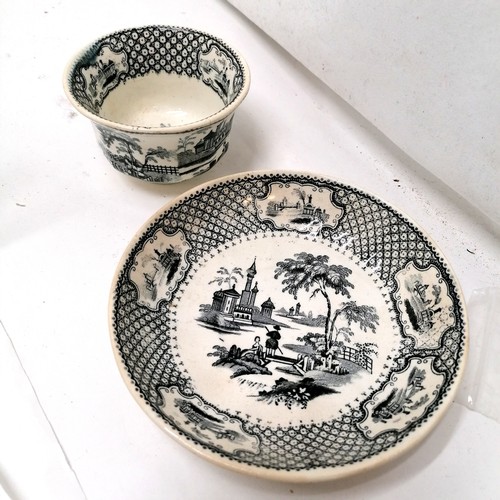 78 - Delft pair of dishes 25cm across, Quimper plate 24cm across, J B Cappellemans Angler cup and saucer,... 