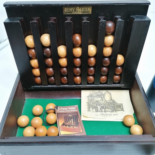 81 - Remy Martin wooden Connect Four game, GWR puzzle and another, Greyhound dominoes kaleidoscope etc.