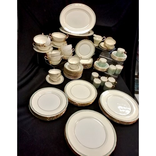 119 - Large quantity of Aynsley dinner and tea ware, some rubbing to the gilding