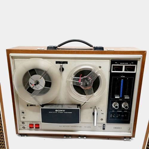 132 - Vintage Sony TC-270 reel to reel tape recorder.