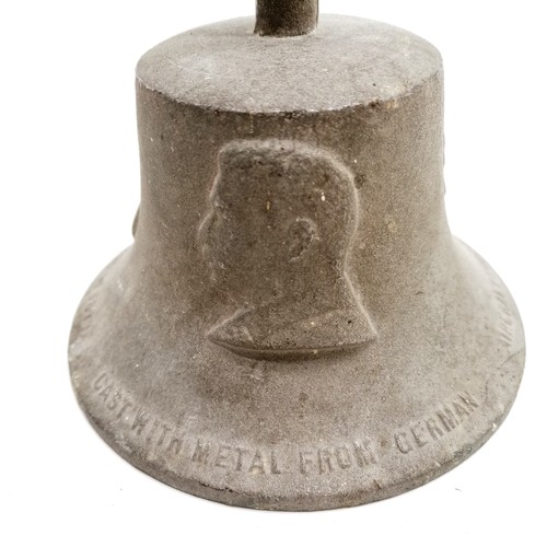 141 - Cast aluminium bell made from metal from German aircraft shot down over Britain 1939-45 benevolent f... 