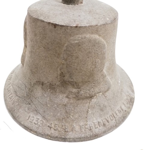 141 - Cast aluminium bell made from metal from German aircraft shot down over Britain 1939-45 benevolent f... 