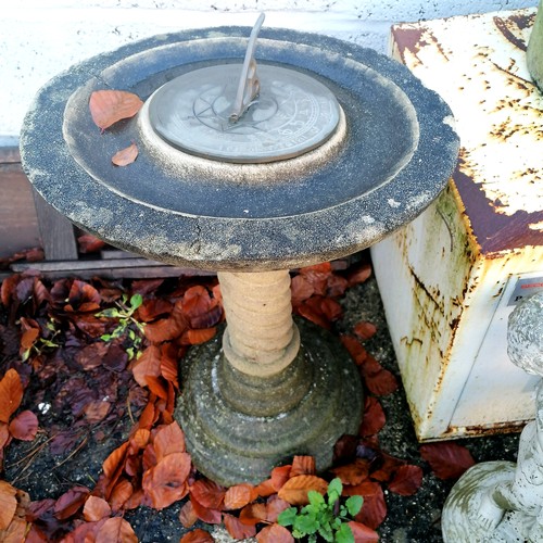 183 - Circular birdbath/sundial 65cm high