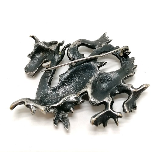 272 - Heavy cast silvered bronze (?) dragon brooch - 5cm across & 28g - SOLD ON BEHALF OF THE NEW BREAST C... 