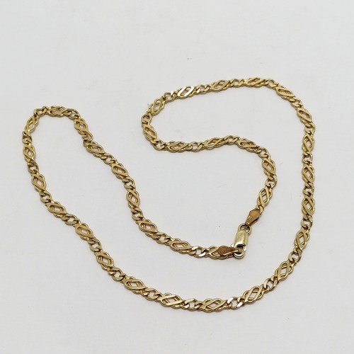 293 - 9ct hallmarked gold fancy link 42cm neckchain - 9.5g