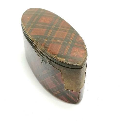 318 - Antique early bakelite (?) bangle (with old repair) t/w 2 misers purses & tartanware oval snuff box ... 