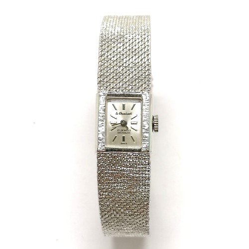 464 - Ladies Le cheminant mechanical wristwatch - running, unmarked silver keyring & white metal rattle / ... 