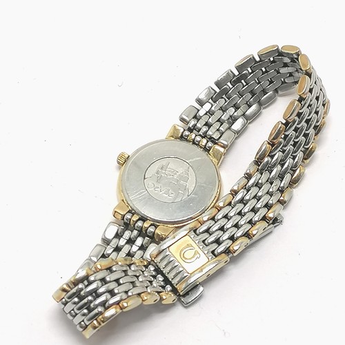 467 - Ladies Omega de ville quartz wristwatch in 2 tone metal - 20mm case & needs battery - WE CANNOT GUAR... 