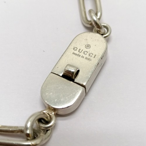 486 - Gucci sterling silver bracelet - 18cm long & 19.8g in used condition and in original retail box