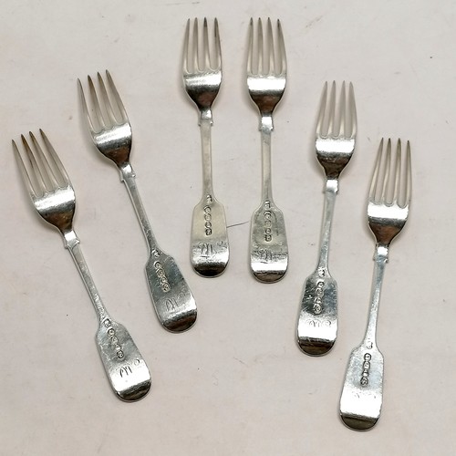 513 - 1856 Victorian silver set of 6 x forks by Charles Boyton - 16.5cm & 222g