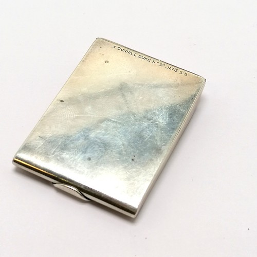 516 - 1918 sterling silver vesta case (by Edwin Henry Watts) retailed by Dunhill - 5.5cm x 4cm & 38g