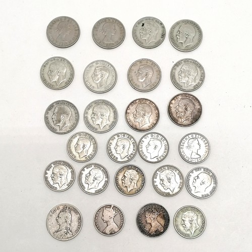 537 - Coin collection of half crowns (2/6) ~ 1892, 1914/15/26/28/31/33/34/36/38/51/55/57 & florins (2/-) ~... 