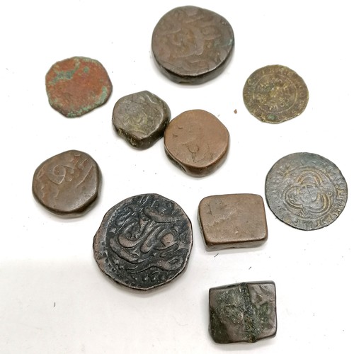 542 - John Greenwood Chemists Glycerine Jujubes tin containing some old interesting coins inc middle easte... 