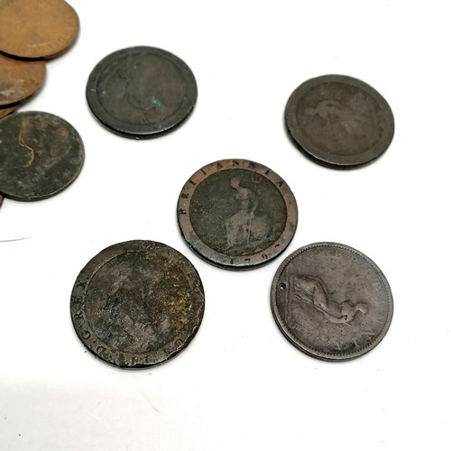 544 - Collection / lot of mostly 1d & halfpenny coins inc George III & IV, QV, cartwheels etc