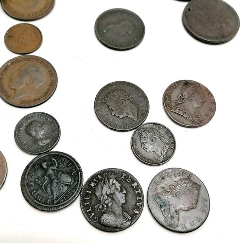 544 - Collection / lot of mostly 1d & halfpenny coins inc George III & IV, QV, cartwheels etc