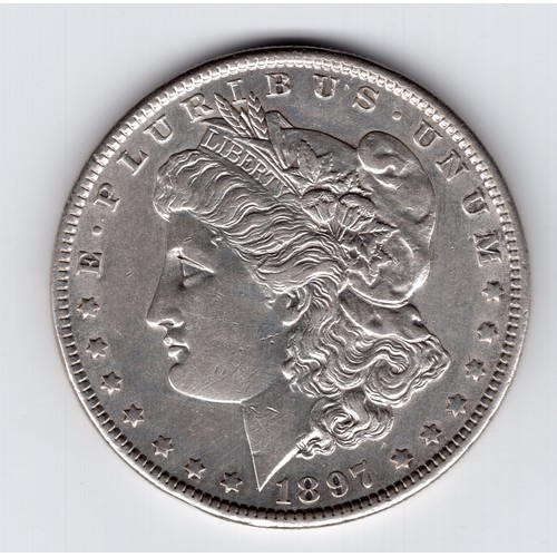 563 - 1897 USA Morgan dollar coin. In good condition.