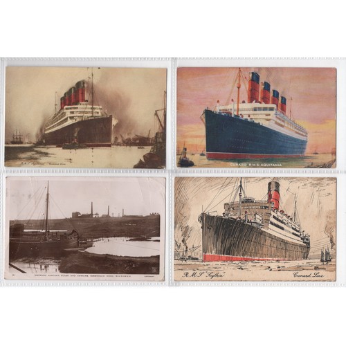 569 - Lot of 27 x shipping postcards inc Liverpool landing stage, Olympic, Latchford locks, RMS Scythia, L... 