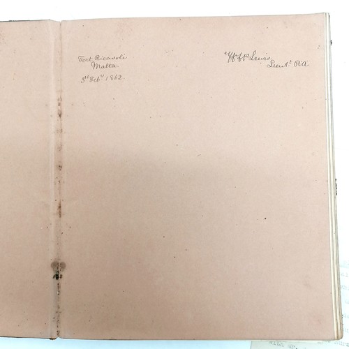 590 - 1862 hand written diary (with hand drawn pictures) by H H Lewis (Lieutenant in the Royal Artillery) ... 