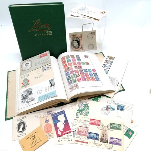 71 - World stamp collection in 2 volumes (Liberty stamp albums) t/w some covers / FDC's