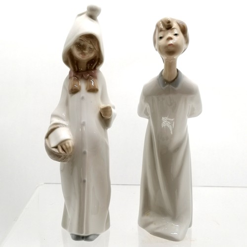 77 - 5 x Lladro figures inc dog & polar bear - tallest girl 22cm high lacks candle to hand otherwise no o... 