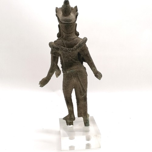 88 - South east Asian deity bronze figure - height with a Perspex base 36cm (loose on base)