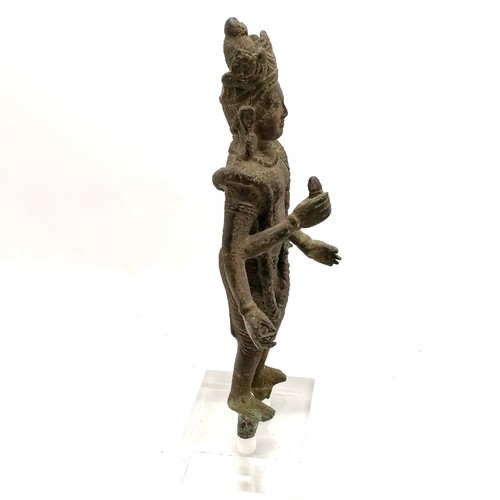 88 - South east Asian deity bronze figure - height with a Perspex base 36cm (loose on base)