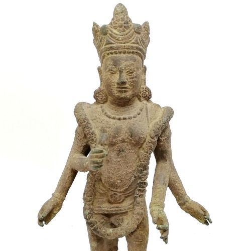 88 - South east Asian deity bronze figure - height with a Perspex base 36cm (loose on base)