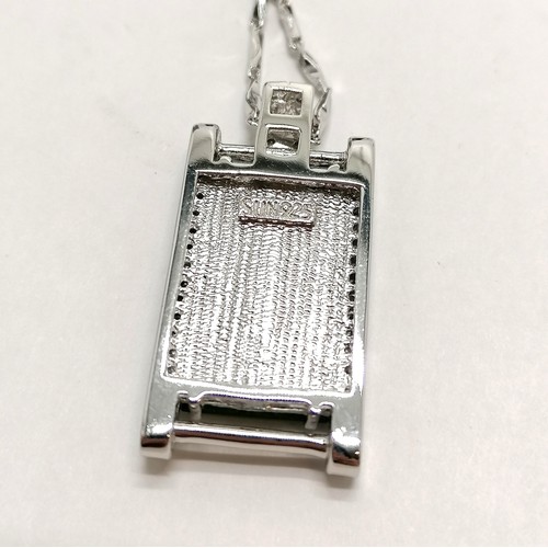 135 - Qty of silver jewellery inc platinum plated jadeite panel pendant on silver 42cm chain, silver brace... 