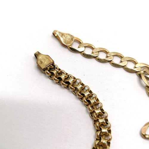 138 - 2 x 9ct marked gold bracelets - longest 19cm - total 8g - SOLD ON BEHALF OF THE NEW BREAST CANCER UN... 