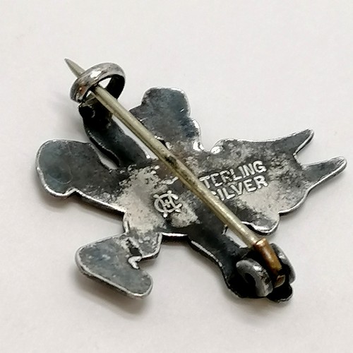 160 - Charles Horner Felix the cat silver brooch - damage to enamel