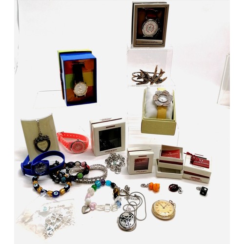 273 - Venetian glass charms (in boxes), Disney Mickey Mouse watch, costume jewellery etc